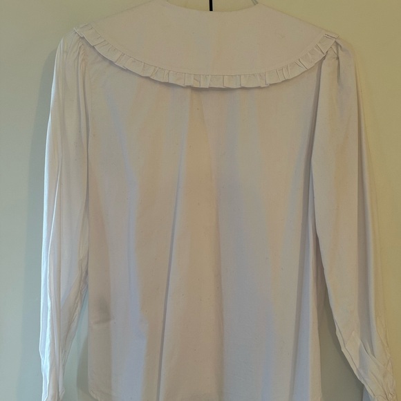 H&M White Ruffled Collar Shirt - Women’s Size Small - Picture 5 of 6
